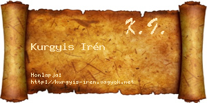 Kurgyis Irén névjegykártya